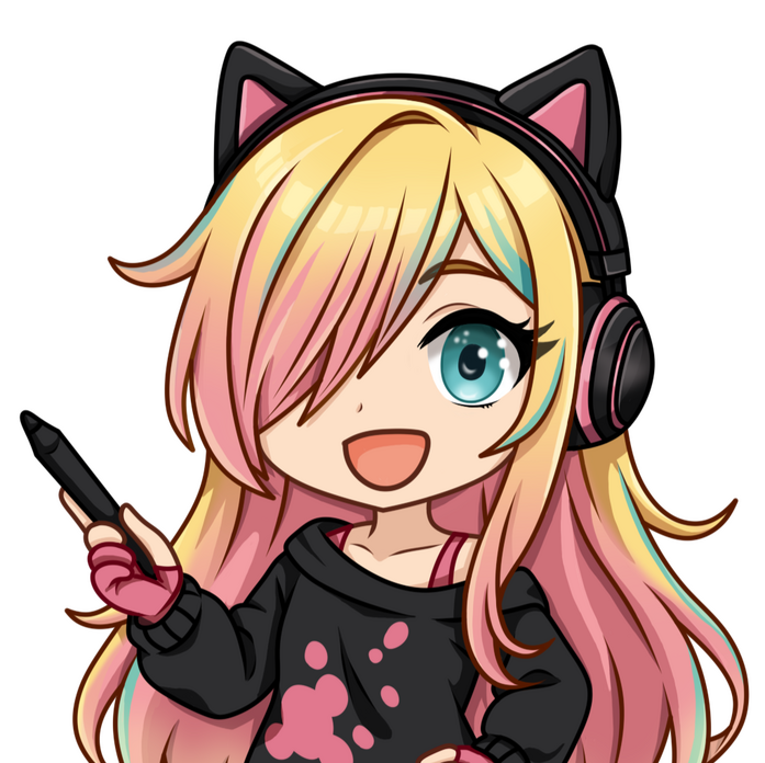 Avatar ilustrado de Nerine Aoi con auriculares y expresión sonriente. Or shorter: